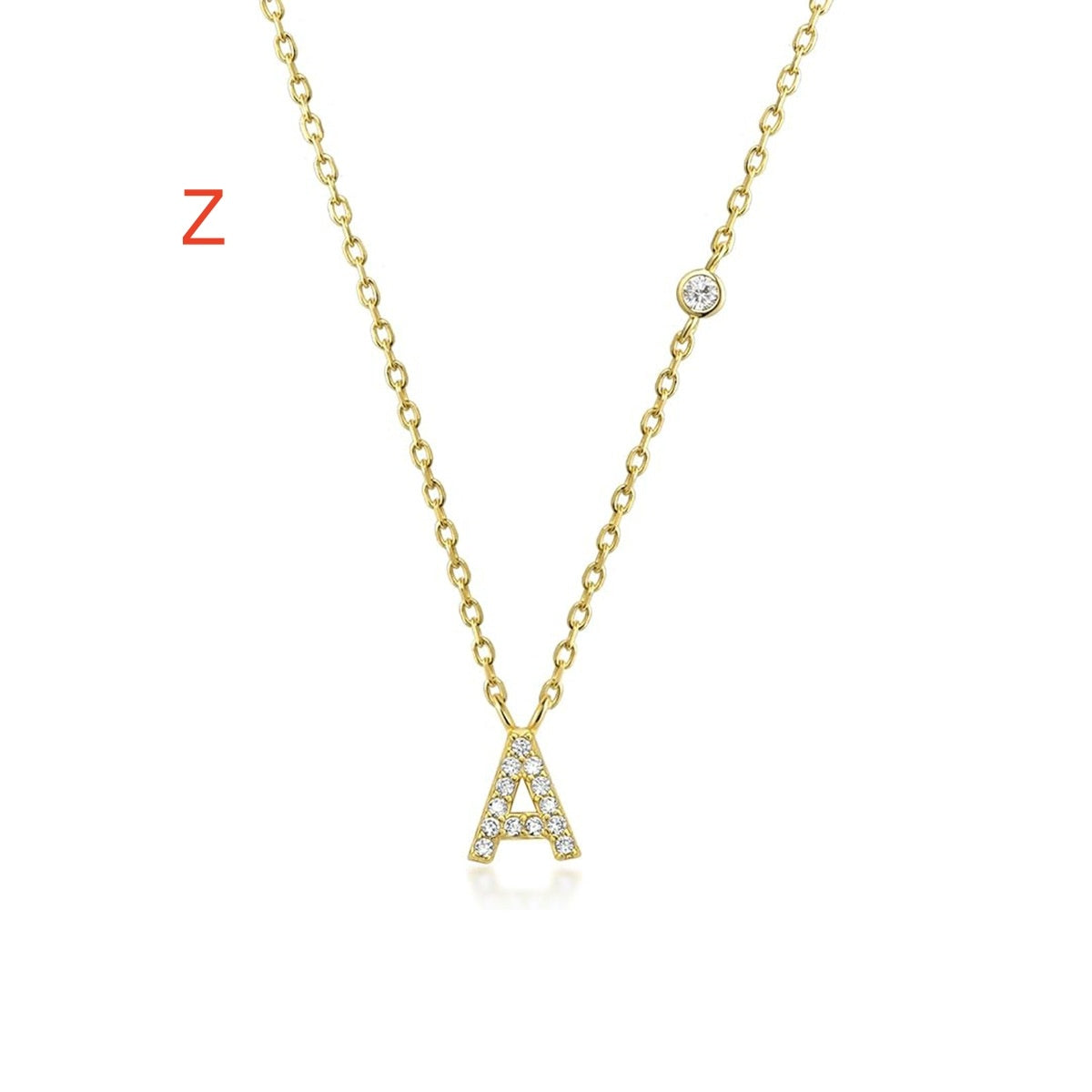 Fashion Jewelry Luxury Gold Color A-Z 26 Letters Necklace CZ Pendant For Women Cute Initials Name Necklace Fashion Party Wedd