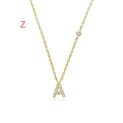 Fashion Jewelry Luxury Gold Color A-Z 26 Letters Necklace CZ Pendant For Women Cute Initials Name Necklace Fashion Party Wedd