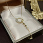 Inlaid Zircon Moon Star Collarbone Chain Sweet Lady And Exquisite Star And Moon Tassel Necklace 37d79c4c 796f 44df 874d a95a8