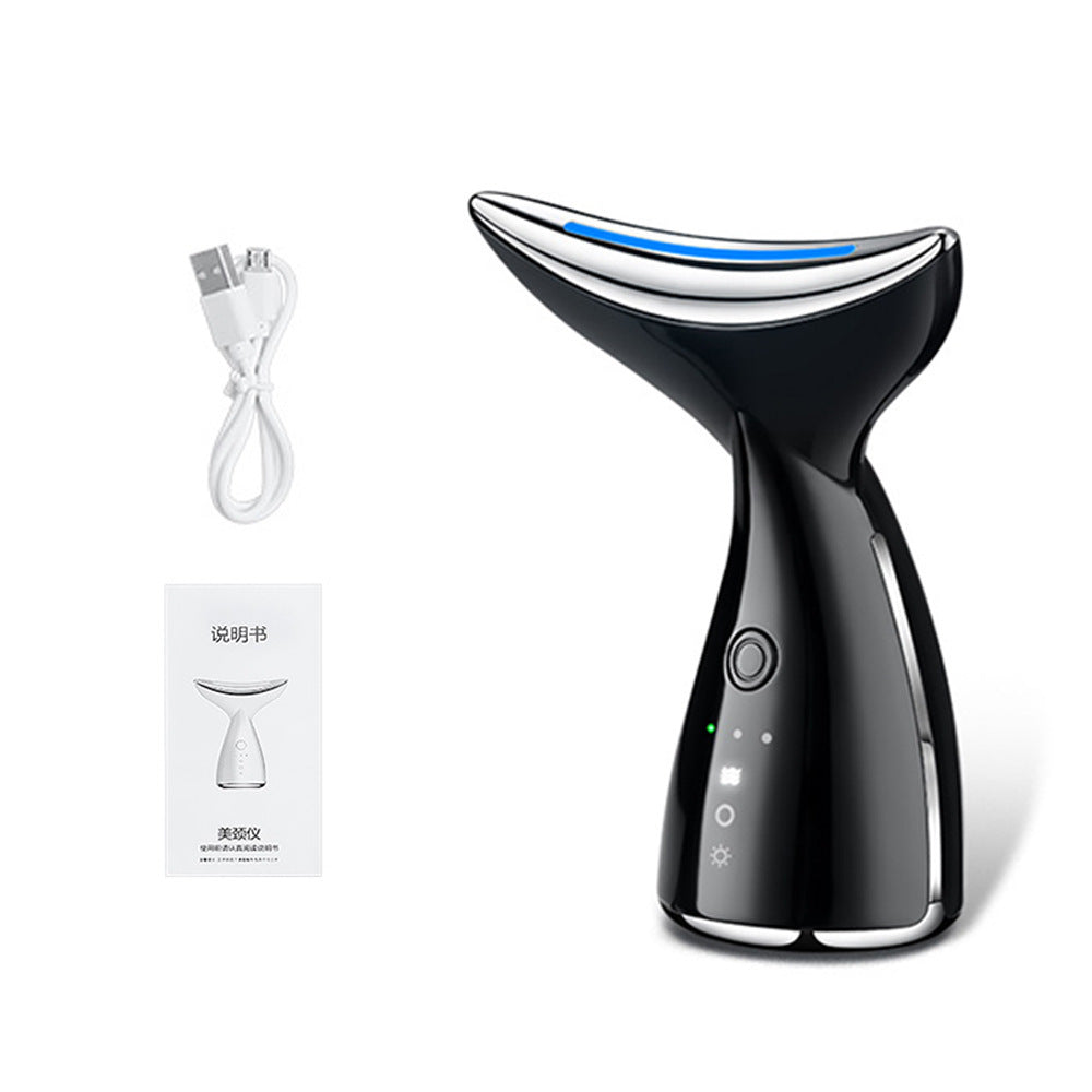 EMS Microcurrent Neck Face Beauty Device With 3 Colors LED Photon Therapy Skin Tighten Reduce Double Chin Face Lifting Device