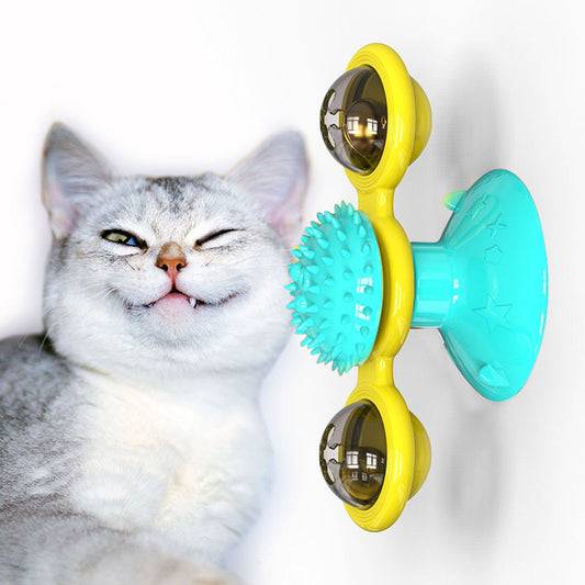 Cat Rotating Windmill Multi-Function Toys Itch Scratching Device Teeth Shining Toy 3803048226802