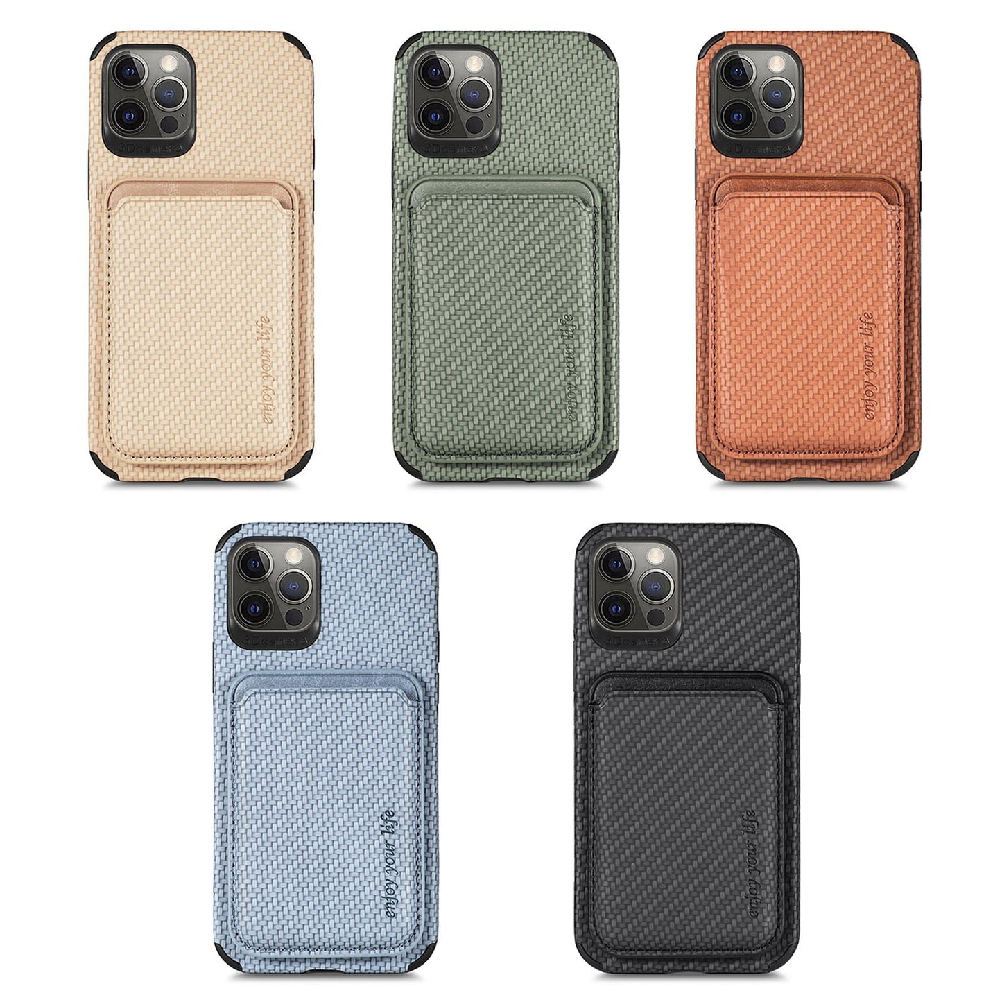 Magnetic Card Holder XR Carbon Fiber Pattern Phone Case 38179f56 61ae 436a b930 21f322daa219