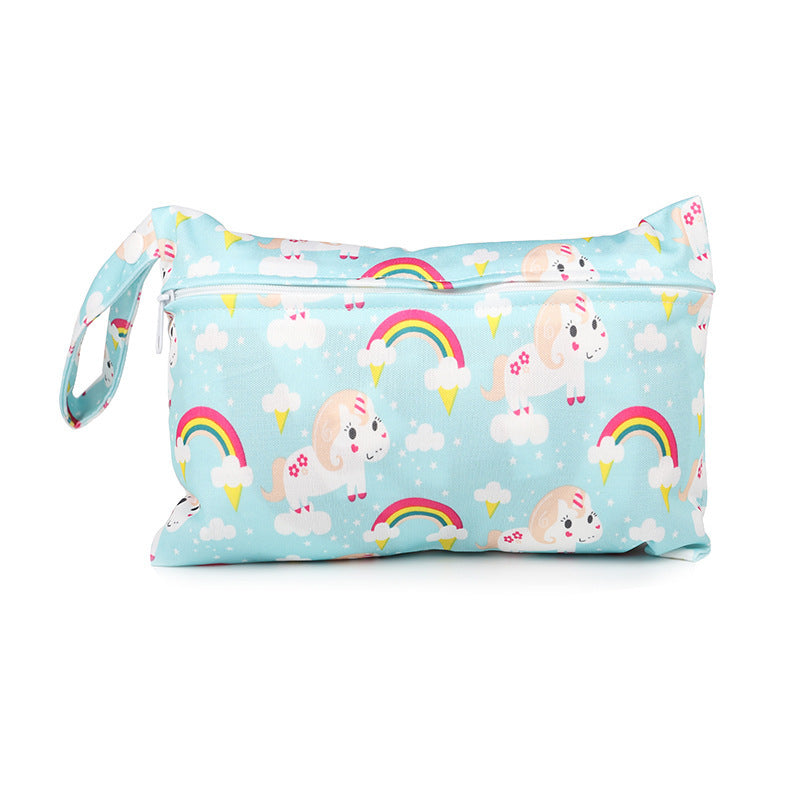 Cartoon printed single zipper small diaper storage bag 3820529490598