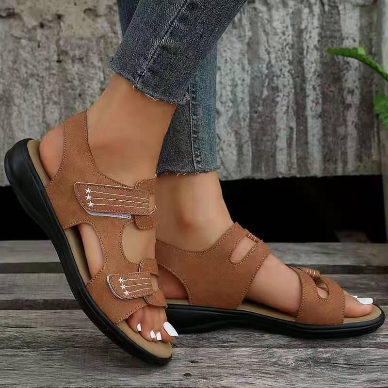 Wedge Hook And Loop Fastener Platform Large Size Casual Beach Sandals 382429d0 972a 4f4a 9a3b ebeaaf7457f0