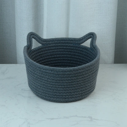 Cat's Ears Desktop Storage Basket Hand Woven Cartoon 383c2076 0899 4132 9d9a 8aab03da5184