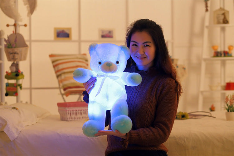 Creative Light Up LED Teddy Bear Stuffed Animals Plush Toy Colorful Glowing Christmas Gift For Kids Pillow 3853079458577