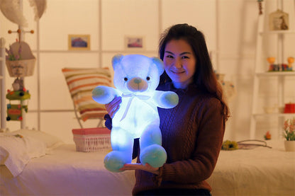 Creative Light Up LED Teddy Bear Stuffed Animals Plush Toy Colorful Glowing Christmas Gift For Kids Pillow 3853079458577