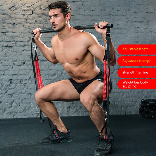 Body Workout Trainer Bar with Resistance Bands Rubber Buckles 38561787820