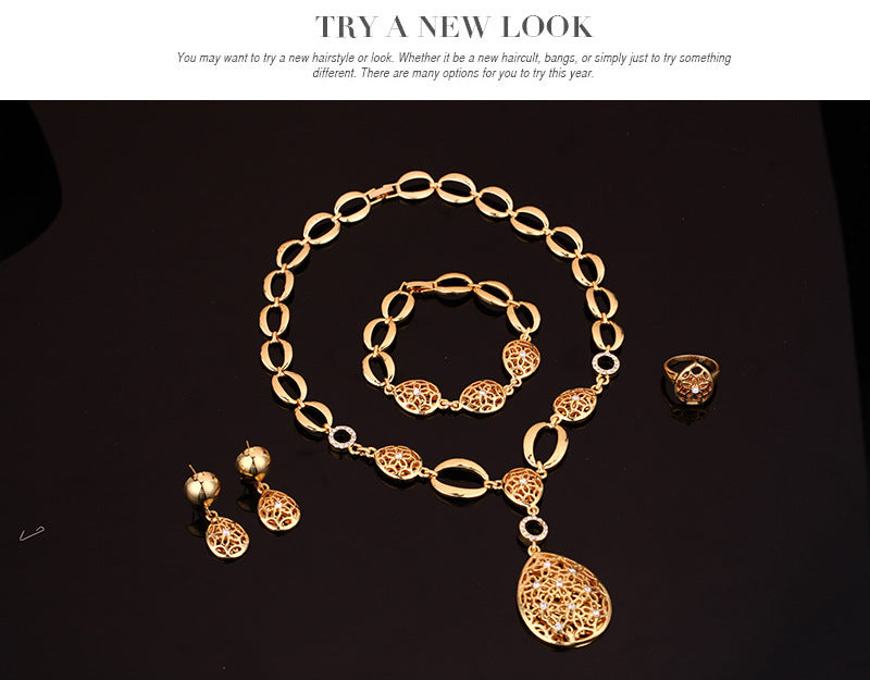 Jewelry Fashion Necklace Earrings Bracelet Ring Four Piece Jewelry Set 385783a7 b3f2 4e78 9aa4 c7b6f1cc0fb5
