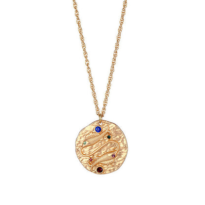 Embossed 12 Constellation Necklace 3866429980918