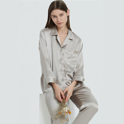 Couple's Silk Pajamas Long-sleeve Suit Silk Homewear 38707d50 57af 4155 a8f6 638e1c889152