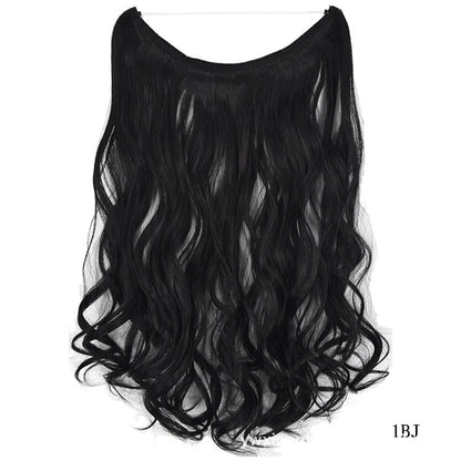22 inches Invisible Wire No Clips in Hair Extensions Secret Fish Line Hairpieces Silky Straight Synthetic - HD Wireless Product #5