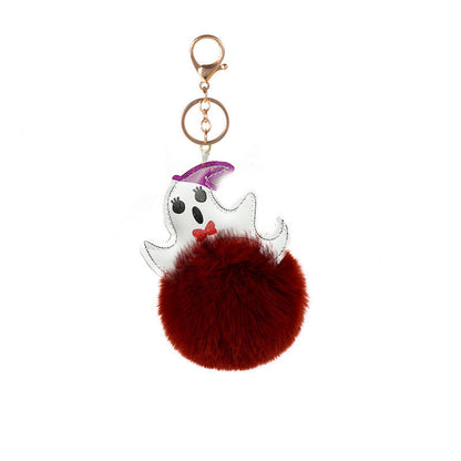 Halloween Ghost Funny Fur Ball Keychain Pendant 38723dc5 b386 4ec0 93c0 7e9e4fe8f01a