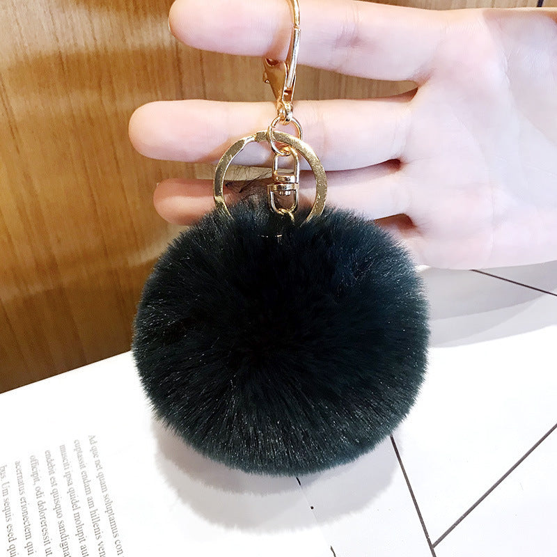 Imitated lazy rabbit fur ball car keychain pendant 387842008749