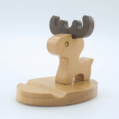 Creative  Mobile Phone Toma Back With Coin Beech Wood Lazy Phone Holder Custom Lettering - 图片 8