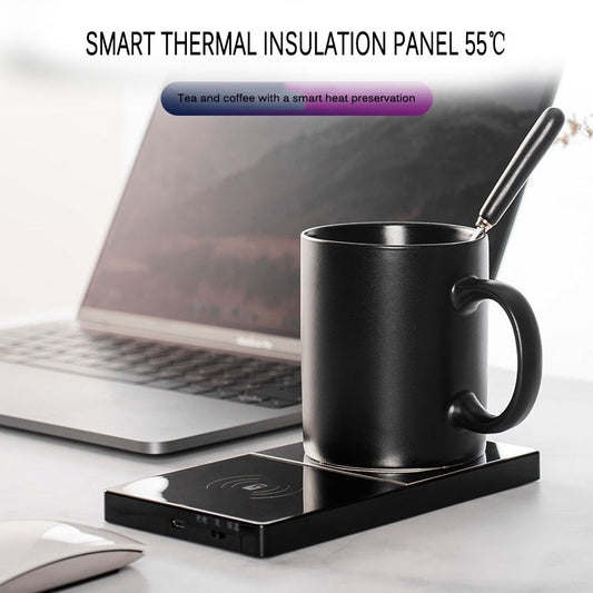 2 In 1 Heating Mug Cup Warmer Electric Wireless Charger For Home Office Coffee Milk - HD Wireless Product #1