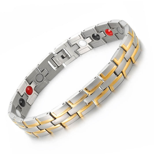 Negative ion magnetic titanium steel bracelet 3887219754640