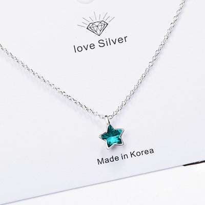 Blue Five-pointed Star Ear Buckle Clavicle Chain 38af5602 f922 47d1 bd4a 342cc81995bc