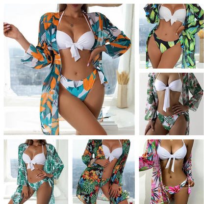 Women's Three-piece Bikini Mesh Split Swimsuit 38cb4c05 dbd6 44ed 80f4 551e8c450ff7