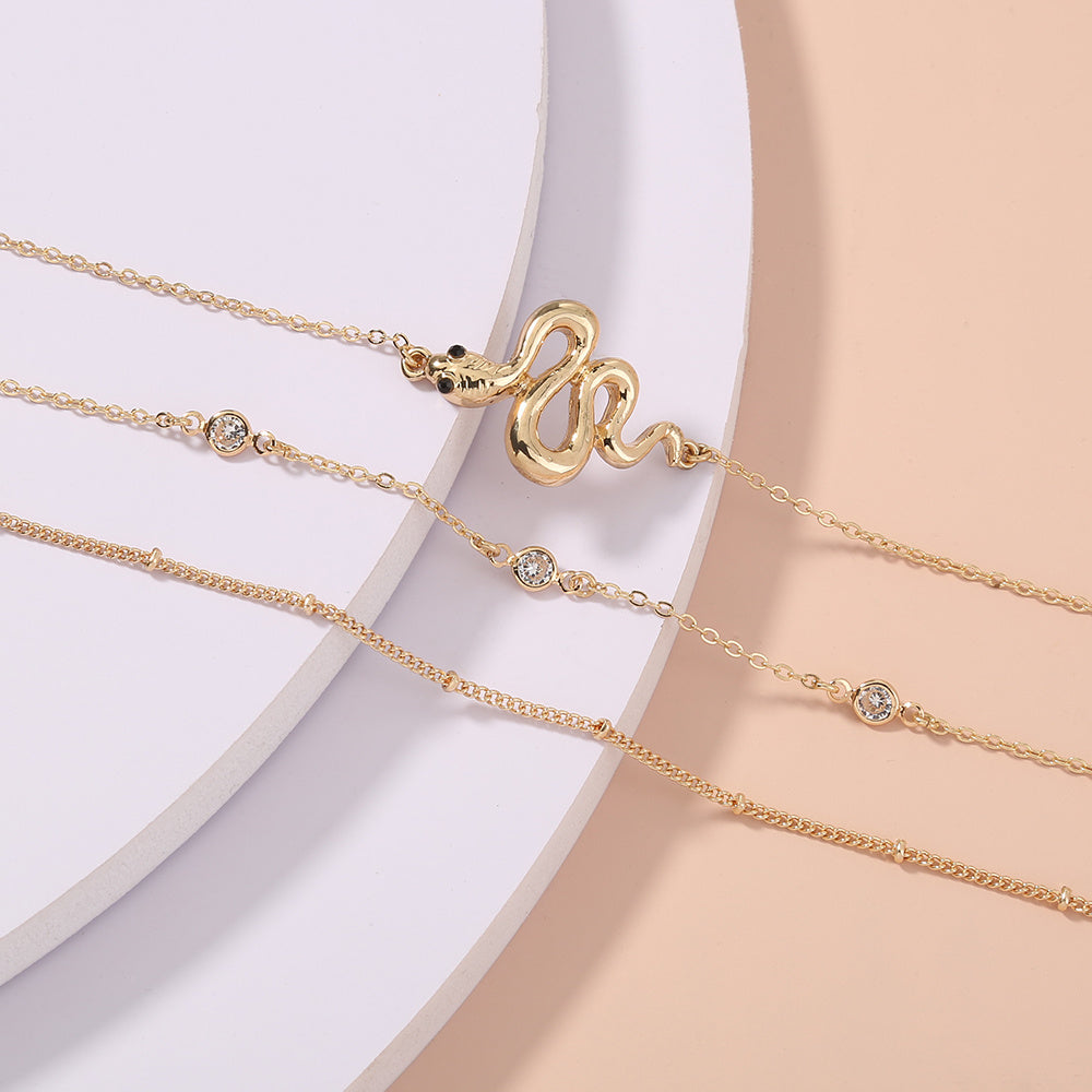 European and American cross-border hot-selling accessories, animal snake-shaped multi-layer exaggerated street fashion bracel