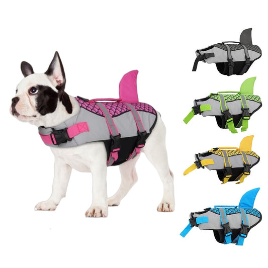 Swim Pet Dog Life Jacket Vest Clothes Life Vest Collar Harness Pets Swimming Summer Swimwear Scales Shark Pet Products 38ebfc