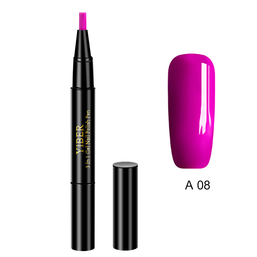 3 In 1 Gel Nail Varnish Pen Glitter One Step Nail Art Gel Polish Hybrid - HD Wireless Product #62