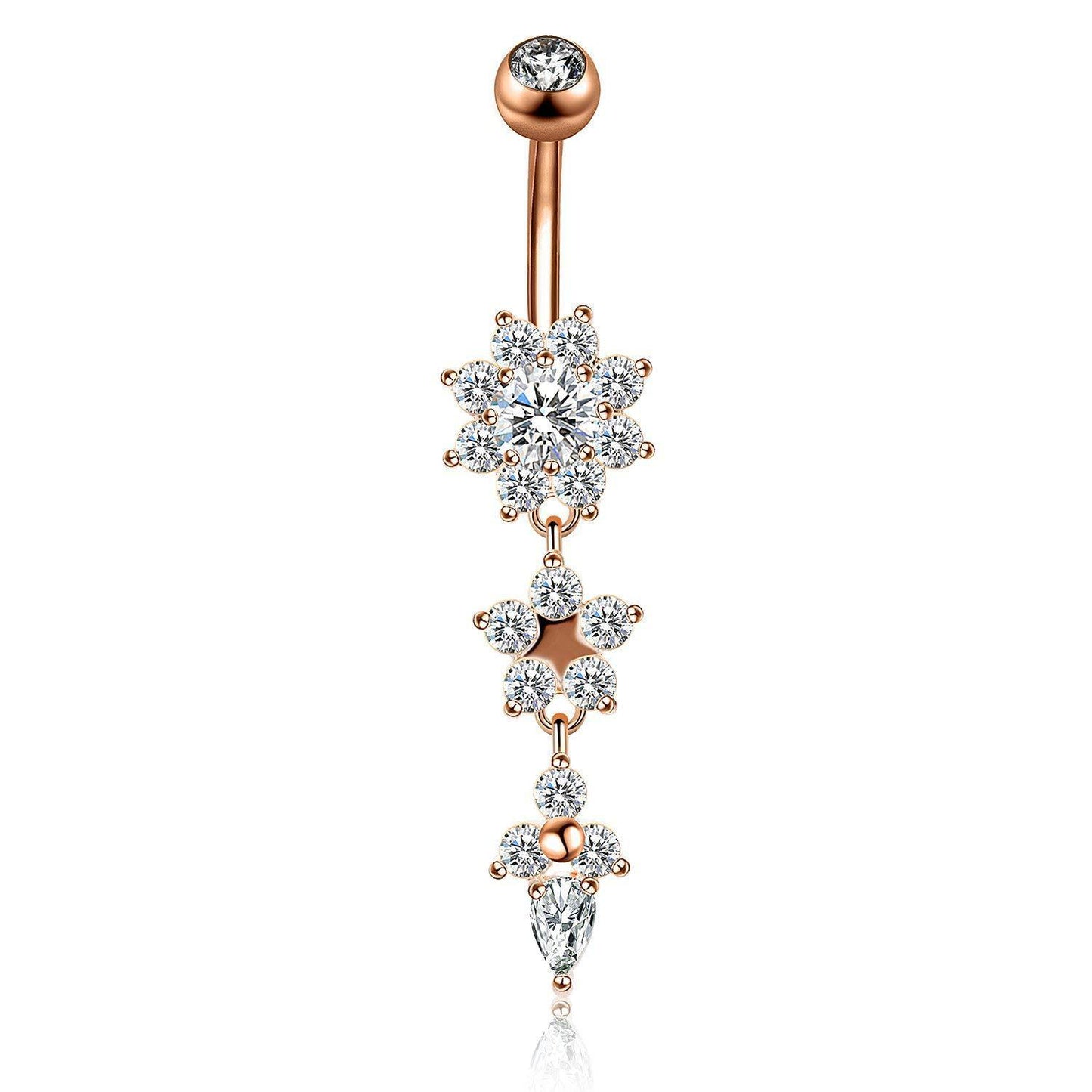 Human puncture medical steel drop belly button