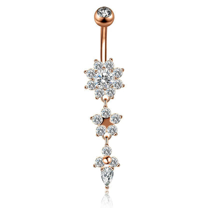 Human puncture medical steel drop belly button