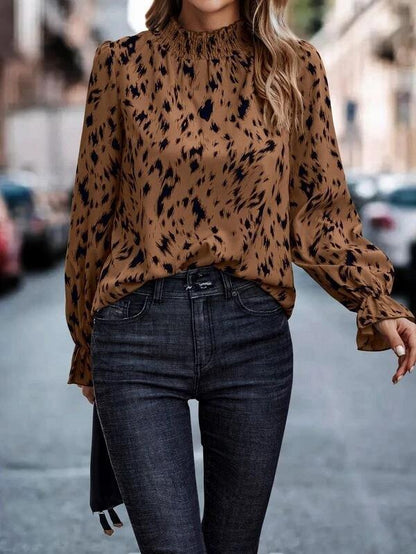 Women's Fashionable Elegant Polyester Pullover Long Sleeve Half Turtleneck Shirt 3917d370 f3a5 4650 87cf 1730111a25eb