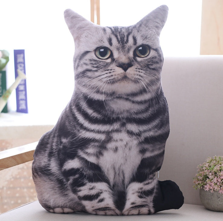 Simulation cat pillow cute cat doll plush toy stereo pet doll 3928525772334