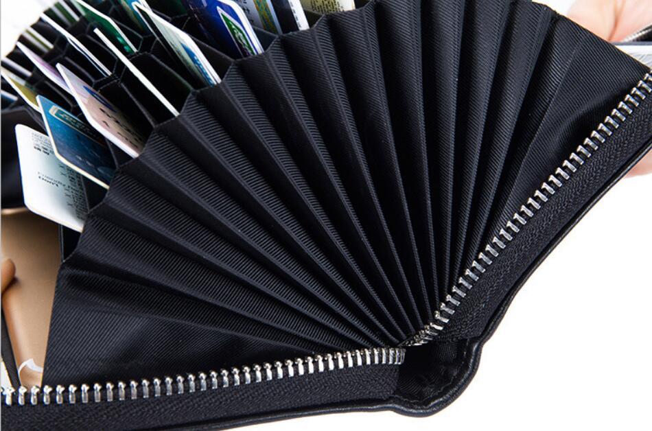 Rfid Many Departments Men Wallet Cow Genuine Leather 36 Slots Card Holder Cell Phone Pocket Male Wallets Clutch Man Long Purs