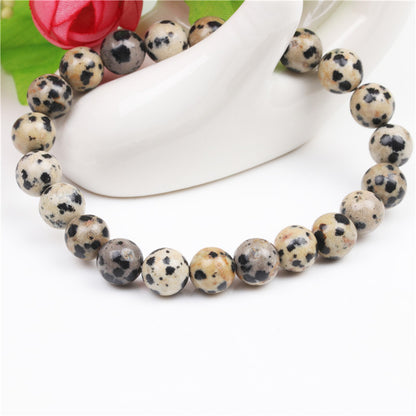 Blue Stone 8mm Dot Stone Beaded Bracelet 3929fc02 5f86 4d39 874b d0257a1b2cfd