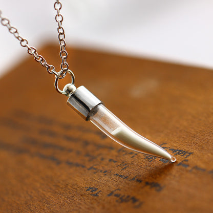 Fashion Time Hourglass Crystal Drift Bottle Pendant Noctilucent Necklace 393618508590