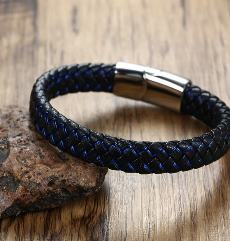 Bracelet foreign trade e-commerce trend tide section does not package explosion models men's bracelets microfiber leather bra