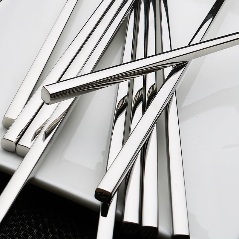 304 Stainless Steel Chopsticks Sets Square Non-slip Household Chopsticks - HD Wireless Product #5