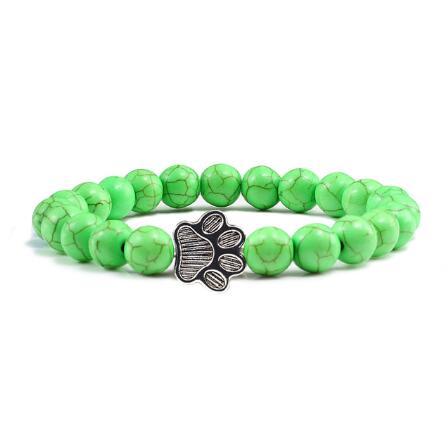 Cat Claw Bracelet Natural Turquoise Weathered Micro Inlay Bracelet 8MM Beaded Bracelet 3955386652659