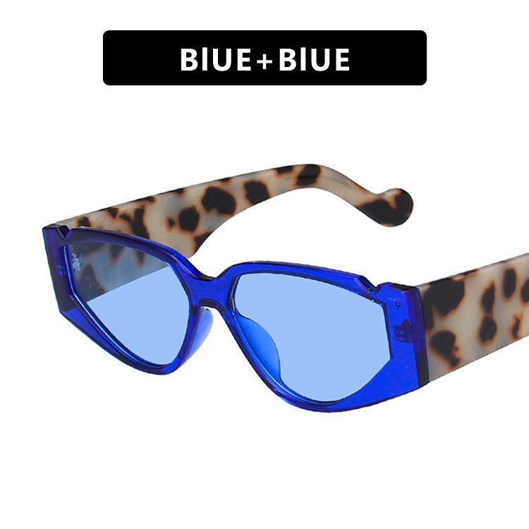 Triangle notch sunglasses with pattern temples 395840386138