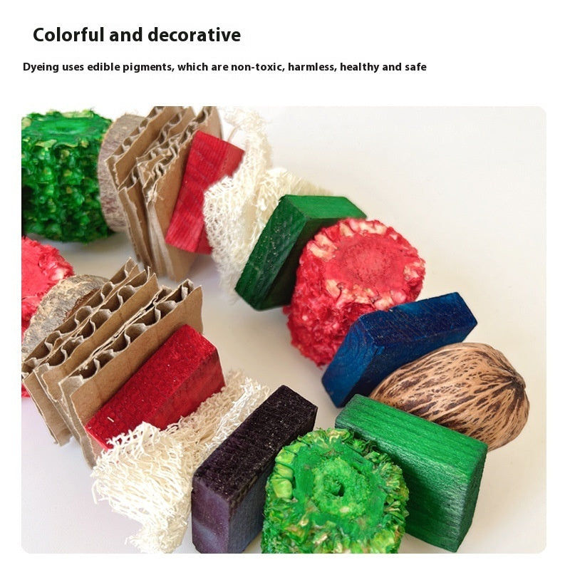Colorful Wooden Hanging String Rabbit Hamster Molar Vine Bal Parrot Toys 3966be12 e5ea 4421 8742 1773af40afd8