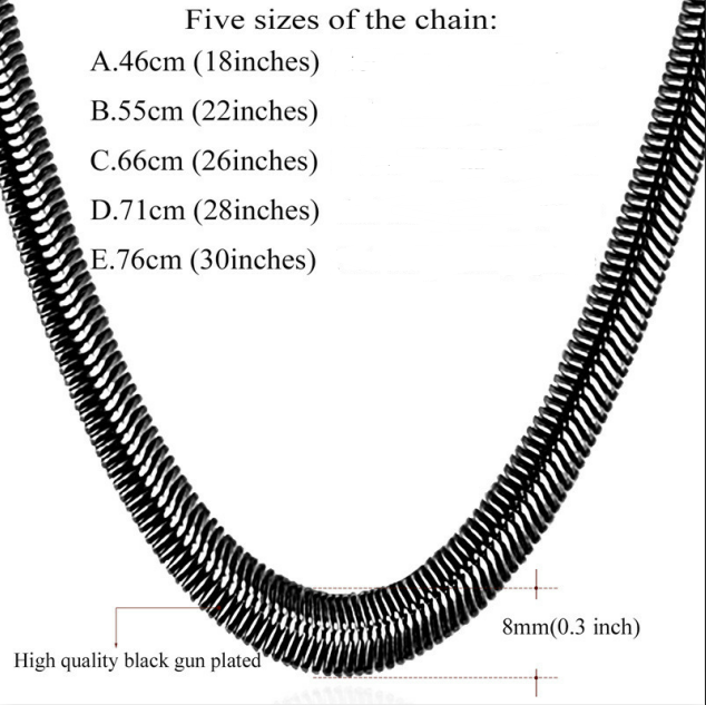 Titanium steel necklace snake bone chain