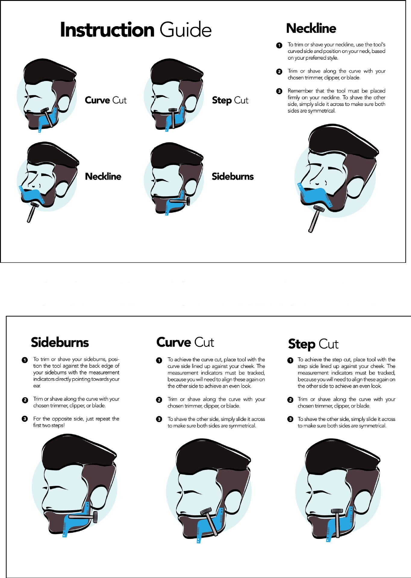 Transparent Appearance Double-sided Beard Styling Comb Modeling Template Ruler Modeling Tool Beard Comb 3977ae5b 11f4 414a 9c