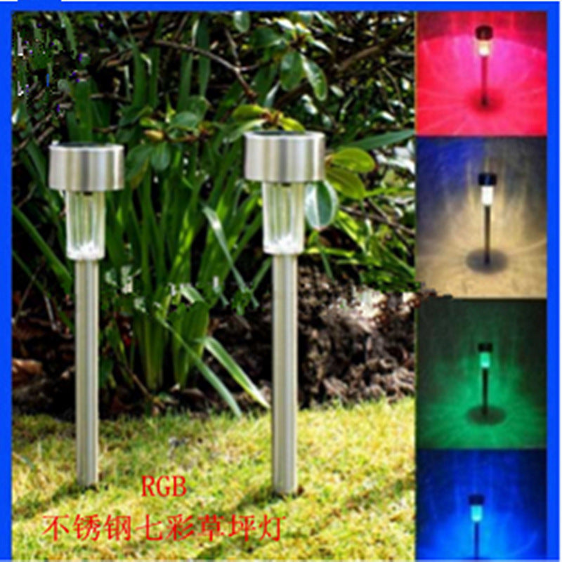 Factory wholesale stainless steel solar light lawn lamp LED garden light tube lamp foreign trade cross border explosion 39846