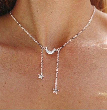 Bls-miracle Multilayer Necklace for Women Long Chain Turkish Eye Pendant Necklaces Trendy Crystal Star Water droplets Necklac
