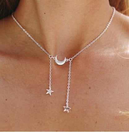 Bls-miracle Multilayer Necklace for Women Long Chain Turkish Eye Pendant Necklaces Trendy Crystal Star Water droplets Necklac