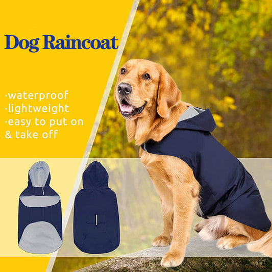 Reflective Large Dog Clothes Windproof When Going Out Hooded Raincoat 39a14b35 0dff 4b98 99b9 41b7a18b1177