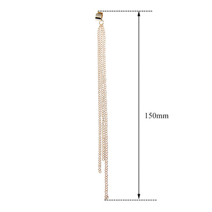 Fashionable Temperament  Alloy Chain Clause Long Ear Clip Earrings Ladies 39a38563 66f9 461b 99f3 ff70b35715de