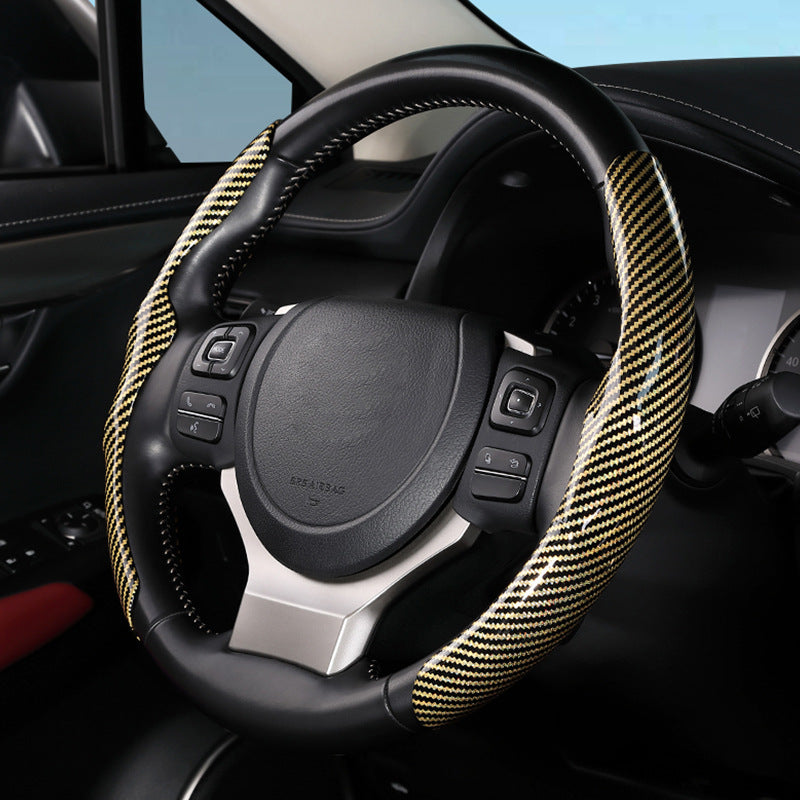 Car Carbon Fiber Pattern Glossy Car Steering Wheel Cover 39bded51 f2d2 44cd 9e4a 8055b26cd465