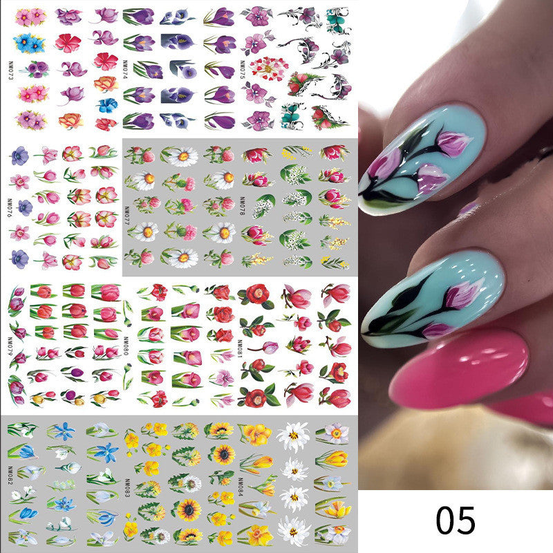 New European And American Feng Shui Print Line Flower Nail Stickers 39d0ed00 903f 4cde 8de5 d59439111342