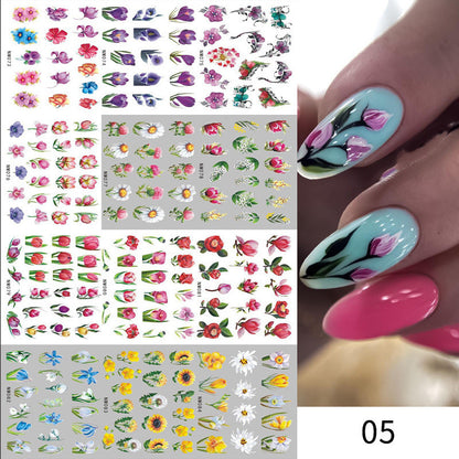New European And American Feng Shui Print Line Flower Nail Stickers 39d0ed00 903f 4cde 8de5 d59439111342