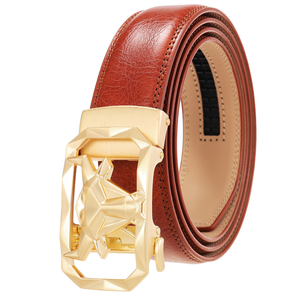 Fashion Men's Leather Belt Alloy Automatic Buckle 39e3b3d5 414f 496b b788 024418b52a5d