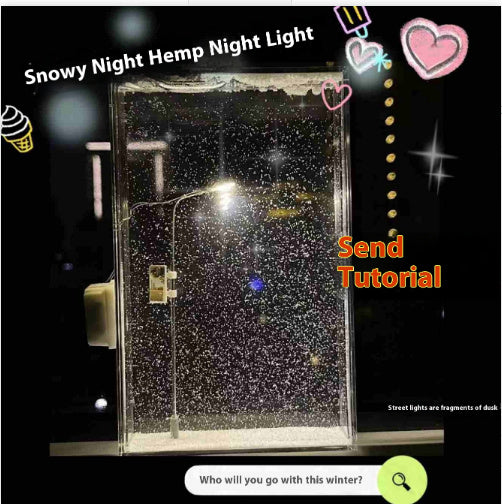 Magic Snowy Landscape Night Lights Small Street Light Snowy Flowing Night DIY Christmas Lights Christmas Desktop Decor Handma